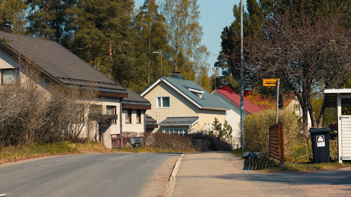 a residential street in Finland